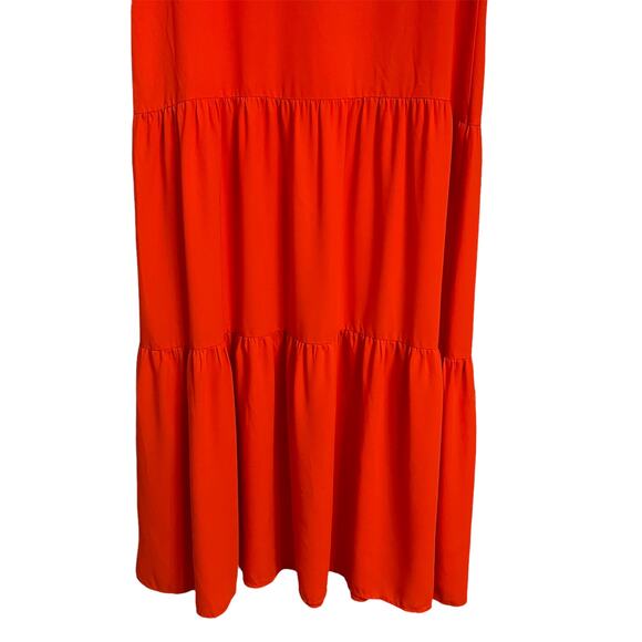 Elizabeth and James Sleeveless Coral Orange Red Long Maxi Dress Large - Picture 4 of 10
